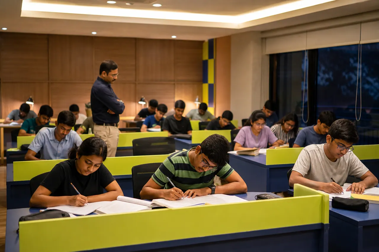 Illustrated supervised study setting for residential and day-scholar learning modes